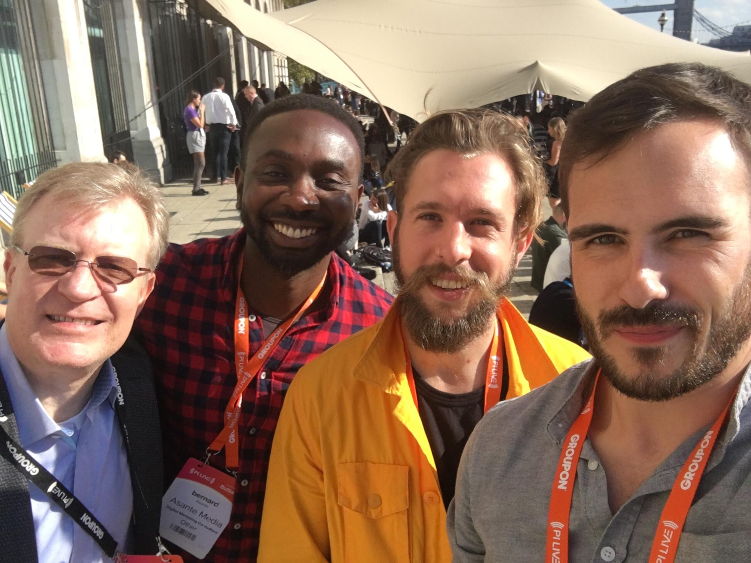 Tom Augenthaler with fellow marketers at an industry event in London